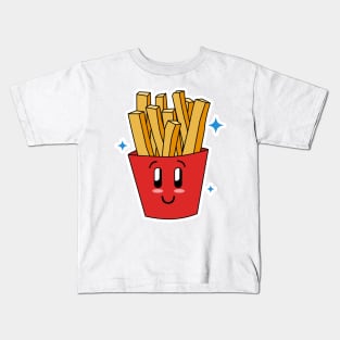 Happy smiling funny cute french fries Kids T-Shirt